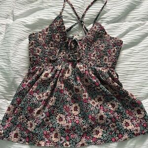 American Eagle Outfitters Floral Camisole in Pink and Black
